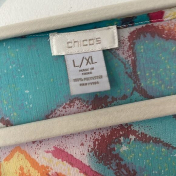Chico’s Semi-sheer Colorful Kaftan, Coverup, Tunic Top L/XL - Picture 6 of 6